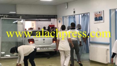 صورة خطير بالفيديو والصور ..  إسباني يقتحم مستعجلات مستشفى الشيخ زايد بسيارته