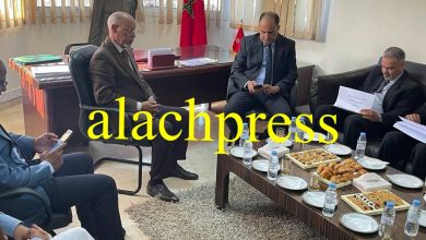 صورة مراسيم تسليم المهام للحاج امبارك عفيري رئيس الجماعة الحضرية المنصورية