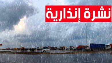 صورة نشرة إنذارية .. أمطار رعدية قوية غدا السبت في عدد من أقاليم المملكة