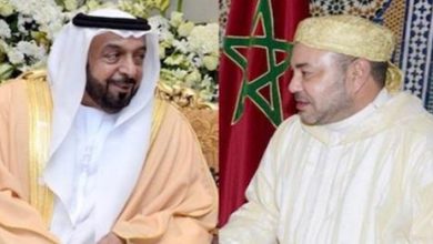 صورة جلالة الملك ينعي الراحل الشيخ خليفة بن زايد آل نهيان.