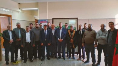 صورة انتخاب ابراهيم حنين كاتب عام لنقابي الاتحاد المحلي لنقابات بنسليمان بوزنيقة التابعة UMT