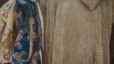 صورة لوحة رائعة بعنوان “سوق طنجة” 1874 لجورج جون بينويل