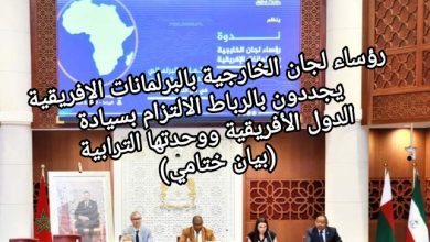 صورة رؤساء لجان الخارجية بالبرلمانات الإفريقية يجددون بالرباط الالتزام بسيادة الدول الأفريقية ووحدتها الترابية (بيان ختامي)