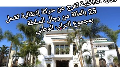 صورة وزارة الداخلية تفرج عن حركة إنتقالية تشمل 25 بالمائة من رجال السلطة بمجموع التراب الوطني