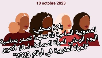 صورة بلاغ صحفي: المندوبية السامية للتخطيط تصدر بمناسبة اليوم الوطني للمرأة المصادف لـ 10 أكتوبر “المرأة المغربية في أرقام 2023”