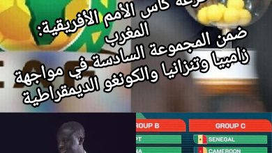 صورة قرعة كأس الأمم الأفريقية:المغرب ضمن المجموعة السادسة .