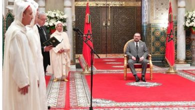صورة الملك محمد السادس يستقبل الأعضاء الجدد المعينين بالمحكمة الدستورية،