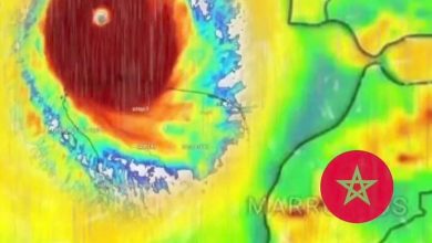 صورة العاصفة الجوية المعروفة باسم “دانا” تقترب من السواحل المغربية