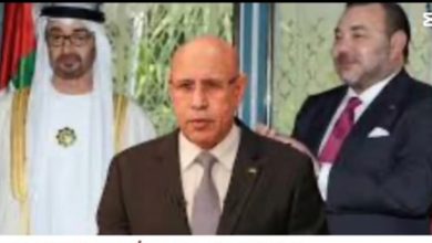 صورة الملك محمد السادس والرئيس الموريتاني محمد ولد الشيخ الغزواني في زيارة الإمارات العربية