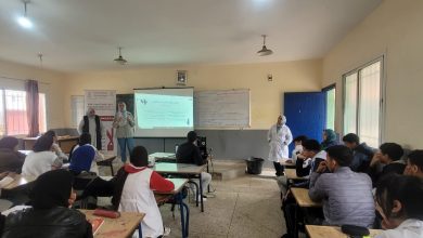 صورة أطر مديرية الصحة والحماية الإجتماعية بسيدي سليمان تنظم حملة تحسيسية