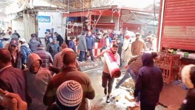 صورة المحمدية… حريق ضخم يجهز على عشرات المحلات بسوق “الجوطية”