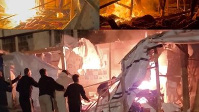 صورة الصحفي حلمي الفقعاوي تلتهمه النار حيًا بمخيم خان يونس