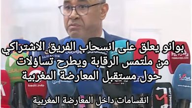 صورة بوانو يعلق على انسحاب الفريق الاشتراكي من ملتمس الرقابة ويطرح تساؤلات حول مستقبل المعارضة المغربية