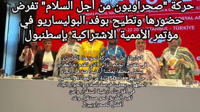 صورة حركة “صحراويون من أجل السلام” تفرض حضورها وتطرد وفد البوليساريو من مؤتمر الاشتراكية بإسطنبول