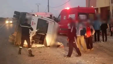 صورة إقليم شتوكة آيت باها… انقلاب سيارة تقل عمالا زراعيين يخلف 19 مصابا وحالة حرجة