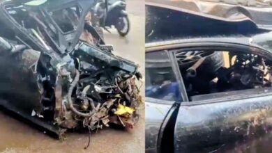 صورة مصرع شخصين في حادثة سير مروعة لسيارة “فيراري” بضواحي الدار البيضاء