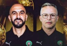 صورة حفل رسمي لتوديع وليد الركراكي وتقديم محمد وهبي مدربًا جديدًا للمنتخب المغربي
